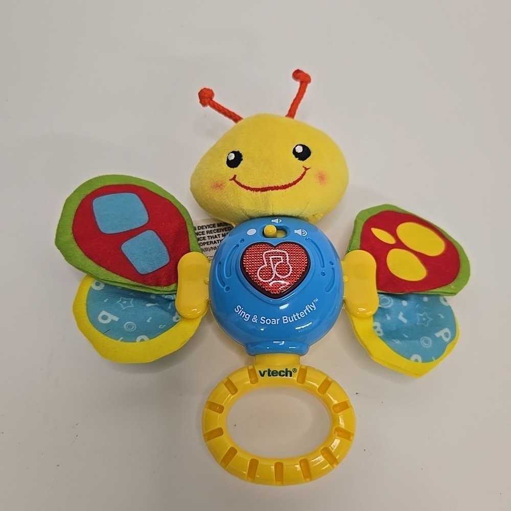 VTECH: Sing & Soar Butterfly Baby Toy Interactive Learning Musical Plush‎ 7"-EUC